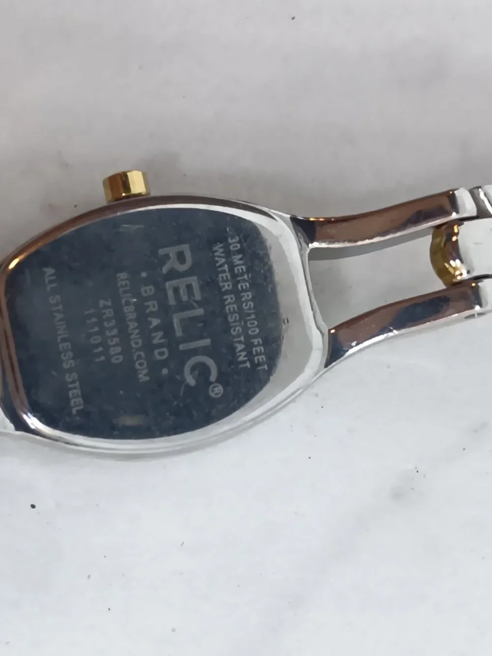 Relic by Fossil ZR33580 Women's 17 mm Two Tone S/Steel Tonneau Case Quartz Watch
